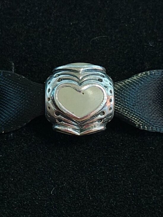 Pandora Jewelry - Authentic Pandora Light Grey Enamel Hearts Charm – 790591EN26 Sterling Silver